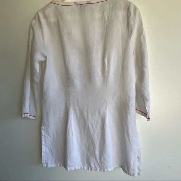 Tommy Bahama Linen Embroidered Tunic Top XS Boho Floral White - Picture 10 of 15